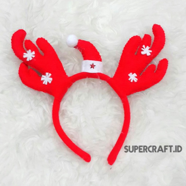 PO 3 HARI Bando Rusa Natal Merry Christmas Glitter Snow Salju Topi Natal Santa Clause