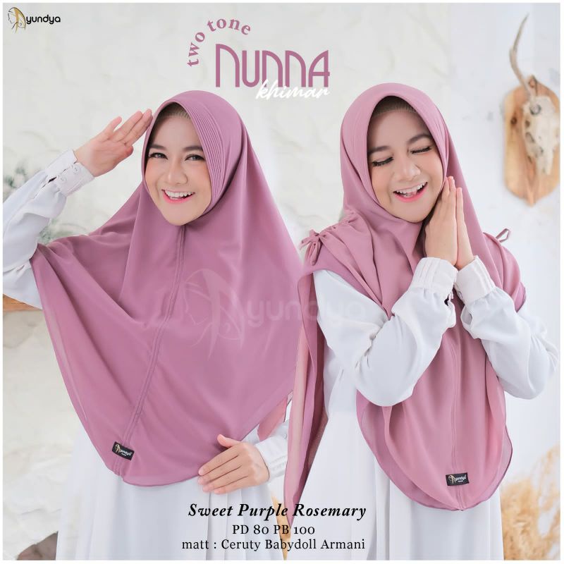 NUNNA KHIMAR HIJAB INSTAN BOLAK BALIK || 2 WARNA || 2 MODEL || BY AYUNDYA
