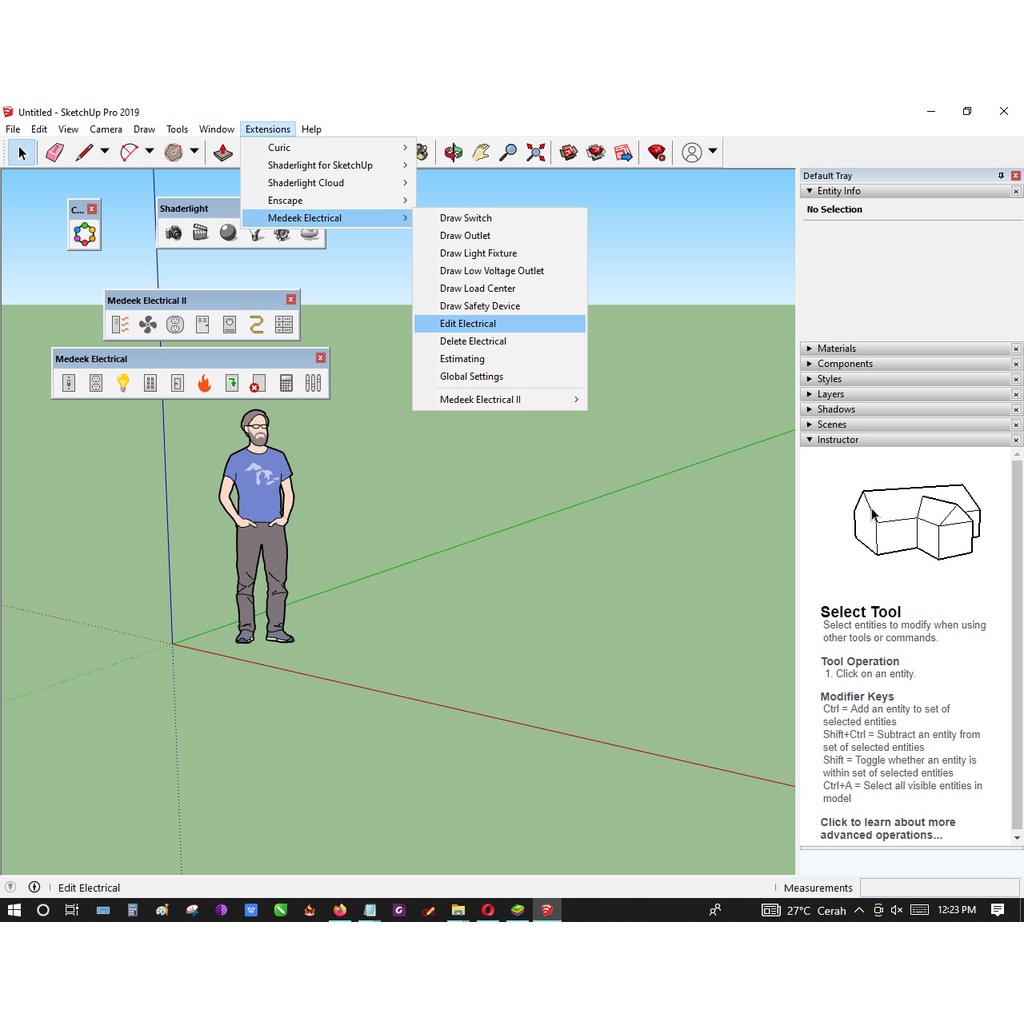 Medeek Electrical Plugins Untuk Sketchup 2019