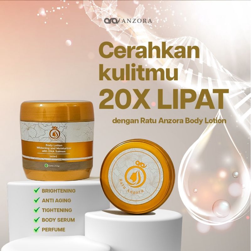 Anzora Body Lotion Whitening & Moisturizer With DNA Salmon (Lotion Pencerah Kulit)
