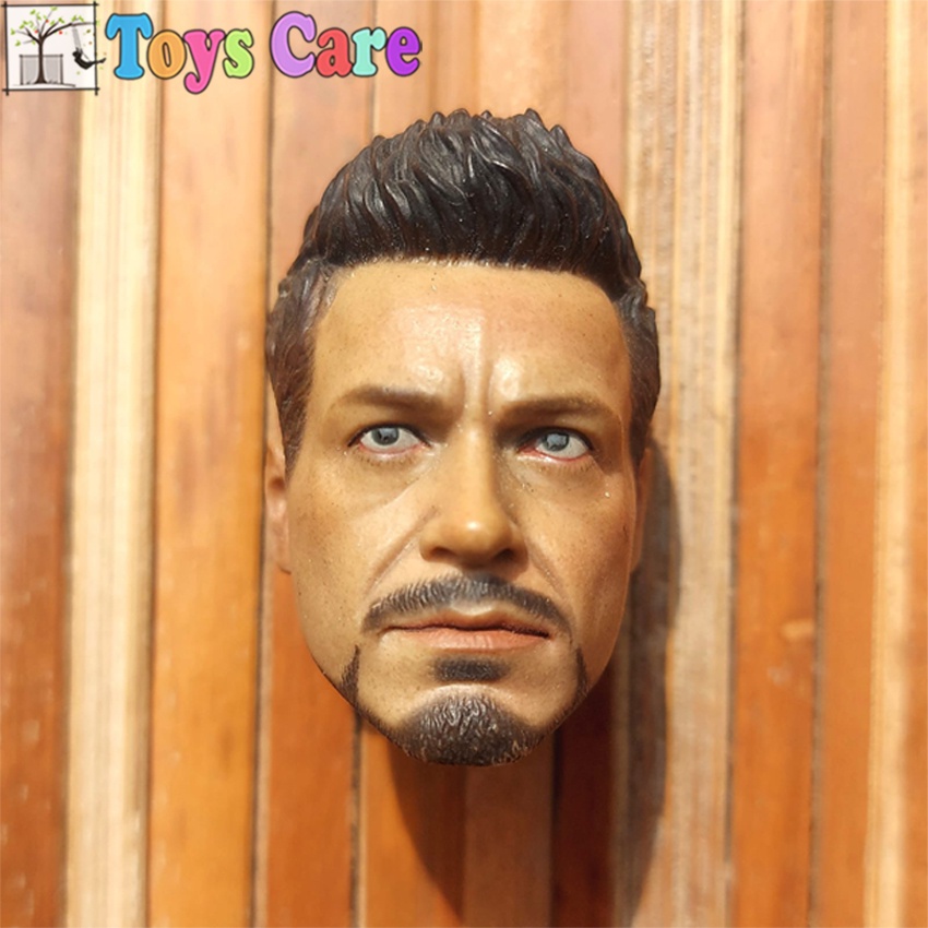 HEADSCULPT HS HOT TOYS TONY STARK IRONMAN - HEAD SCULPT KITBASH IRON MAN ORIGINAL 100%