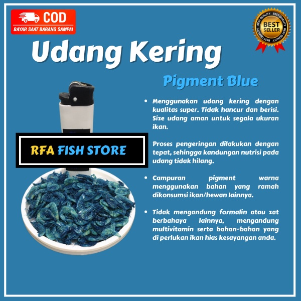 Udang Kering RFA Blue Pigment Pakan Ikan Predator Channa Pulcra Andrao Auranti dsb bukan el barca