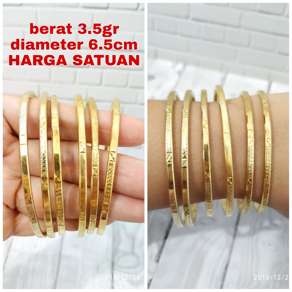 GELANG KERONCONG UKIR GOLD PERAK ASLI S925 CC753