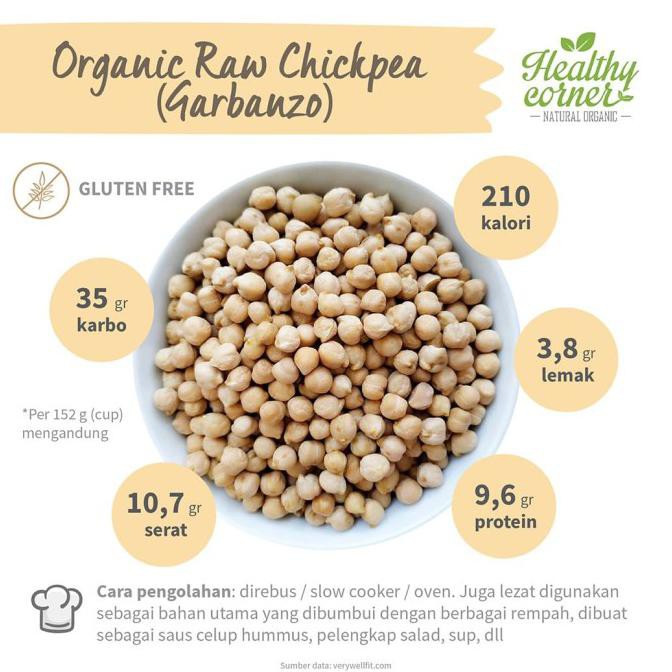 

Kacang Arab Organic Chickpea Garbanzo Mentah ( Raw ) 250gr - HC