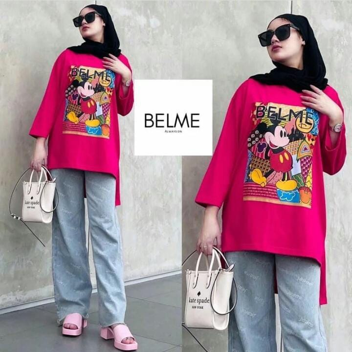 Baju Atasan Wanita Terbaru Belme Top Matt Combed 24s / Blouse Jumbo Ld110 Cm Ootd Kekinian Korean Style