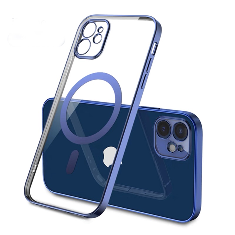 Casing Ponsel Persegi Mewah Untuk iPhone 13 Pro Max 12 Pro Max 11 Pro Max phone back cover magsafe wireless charging electroplating cover