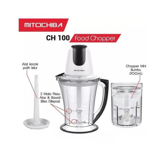 Mitochiba Food Chopper CH-100 Multifungsi Blender 1.7 Liter