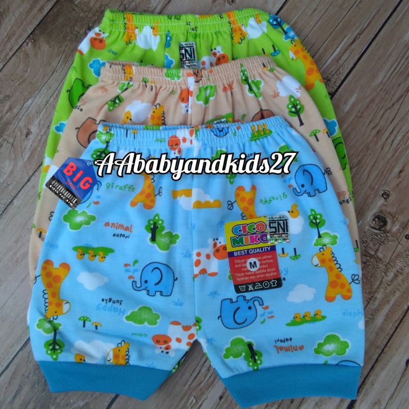 CICO MIKO 3PC Celana Bayi Model Segi Ukuran M L Bahan Lembut dan SNI