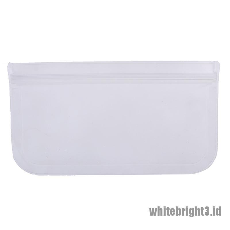 ❤White3 Warna Putih❤ Wadah Penyimpanan Makanan Bahan Silikon Anti Bocor Dapat Digunakan Kembali