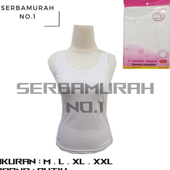h4rx kaos dalam wanita / singlet wanita merk vanela - putih, xxl - putih, m fom2