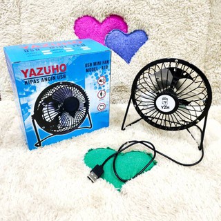 Kipas Angin USB Fan bahan Besi Kipas Mini Kipas A18 -Black