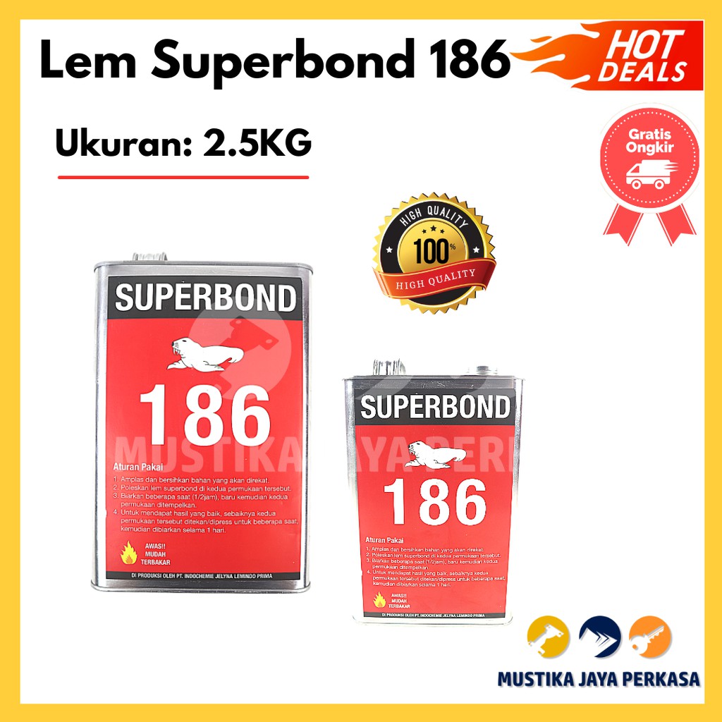 Lem Kuning 186 Kuat Superbond Merah HPL Edging Busa Bukan Lem Putih Fox