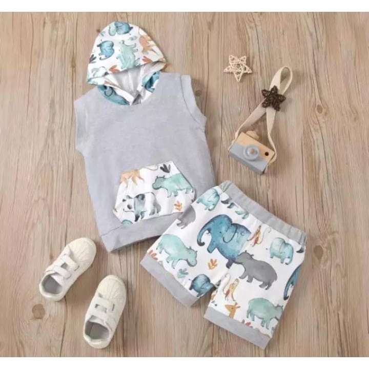 HOODIE ANAK TERBARU/SETELAN HOODIE LEKBONG ANIMAL 1-5 TAHUN