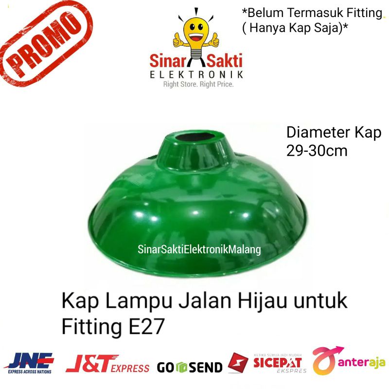 Kap Fitting Lampu Jalan Hijau E27 Tebal Rumah Tempat Lampu Jalan Outdoor Saja