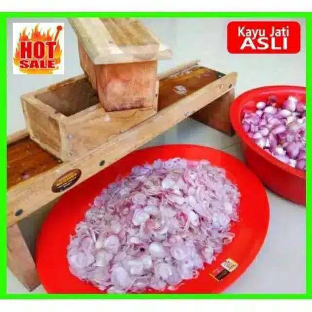 COD  PENGIRIS BAWANG MERAH KAYU JATI ASLI PENGIRIS KERIPIK SERBAGUNA