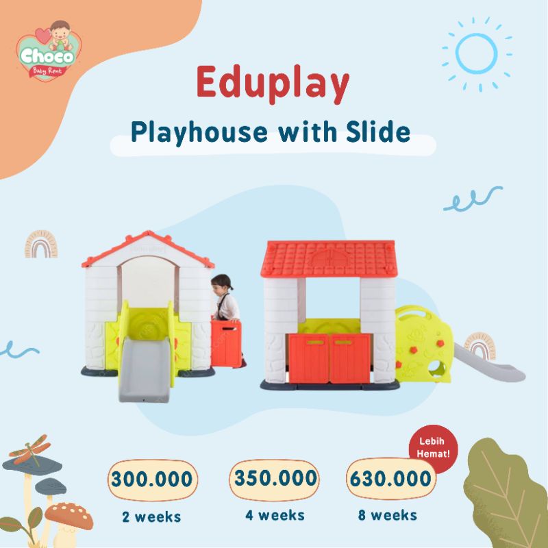 ❤️ChocoBabyRent❤️TIDAK DIJUAL, DISEWAKAN Eduplay Playhouse With Slide Rumah Mainan Anak