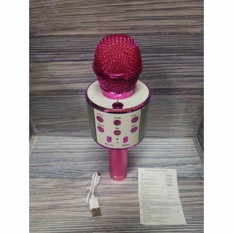 Mic Bluetooth WS-858 (Bahan Besi) Wster Smule Wireless / Microphone Karaoke