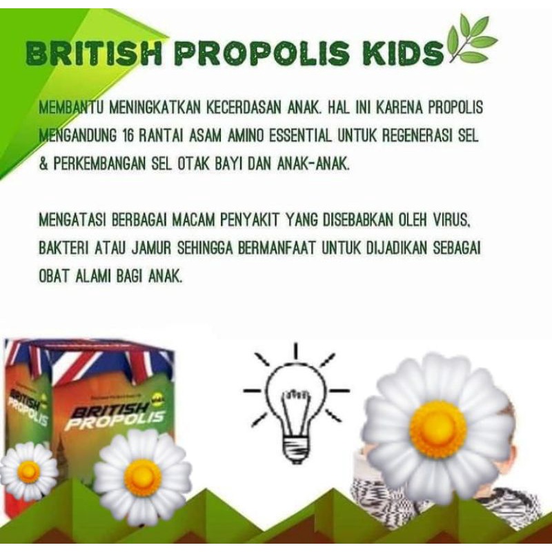 BRITISH PROPOLIS KIDS (Garansi ORI, bisa campur susu Kesehatan anak, konsentrasi, nafsu makan, gatal