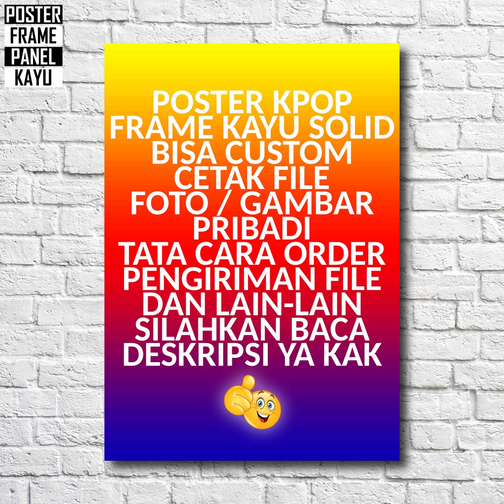 Jual Poster Custom Frame Kayu Solid A4 CST001 Indonesia|Shopee Indonesia