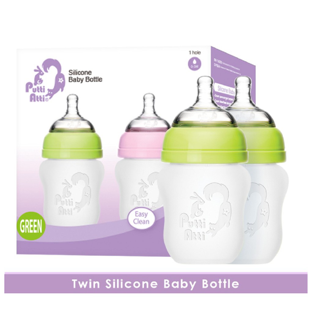 Putti Atti Silicone Baby Bottle Twin 160ml