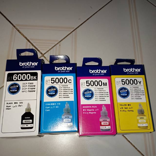 Tinta Brother BT 6000 Black dan BT 5000 Color satu set compatible