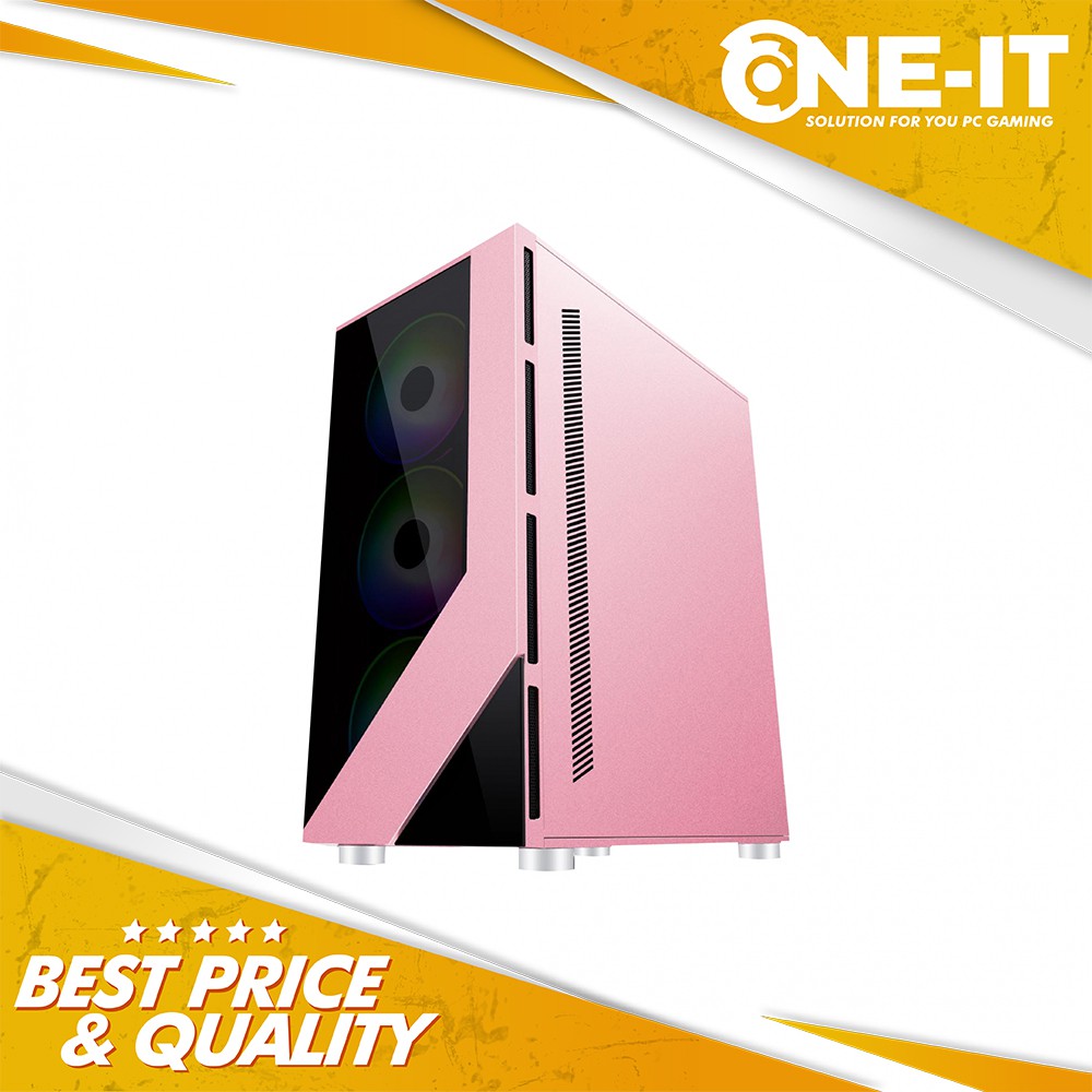PC Case Enlight Rampage Pink with 4 Fan Auto RGB