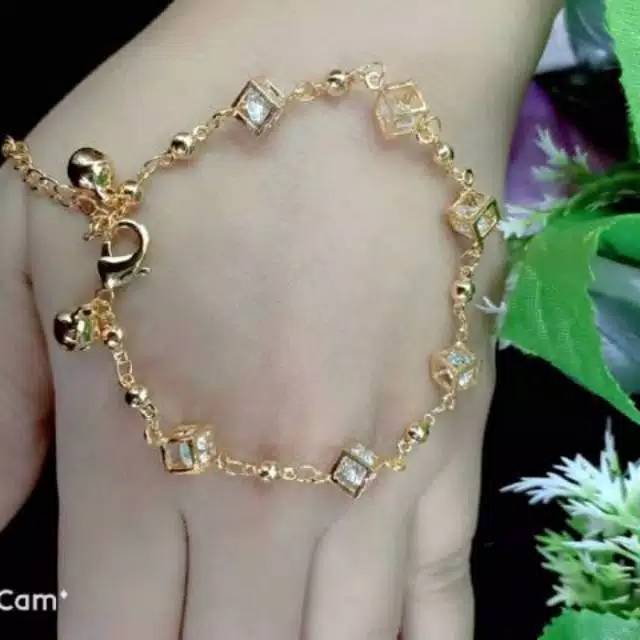 Xuping Gelang tangan dewsa dadu gold dilapisi emas 24k