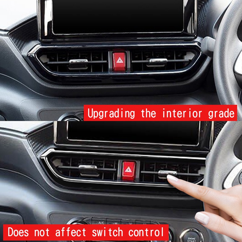 Car Dashboard Air Conditioning Trim Frame Air Conditioning Cover for Toyota Raize A200A A210A 2020-2021 Black