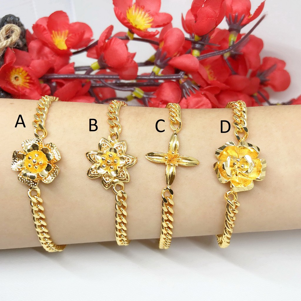 Gelang Rantai Xuping Bunga Gold Polos Tanpa Mata - BB234