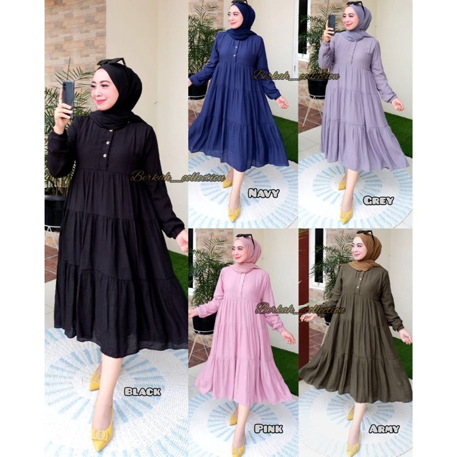 BISA[COD] DRESS MIDI POLOS BAHAN CATOON SILKY/ MIDI DRESS MODEL TER BARU/MIDI DRESS MODEL KANCING/ MIDI DRESS BUSUI