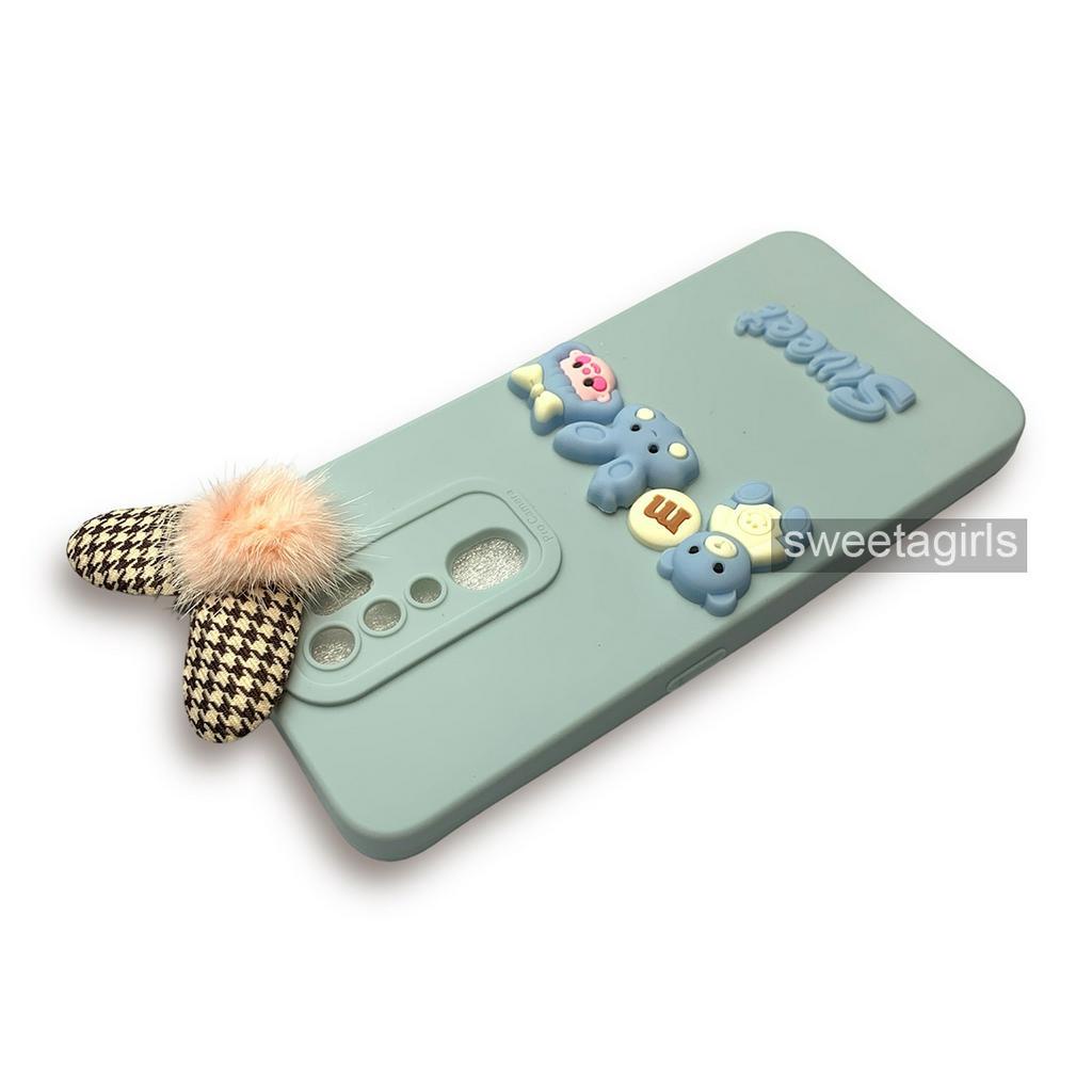 Softcase dengan boneka Timbul 3D untuk Oppo A5 (2020) - A9 (2020) ( Sama ) - Sweetacase.id - Casing Lucu - Kesing Cewek - Casing Lembut - Aksesoris Boneka Timbul - Case Bening - Lucu - Gemoy - pom pom