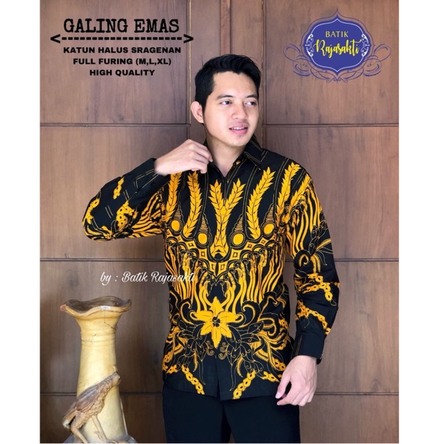 Batik GALING EMAS FULL FURING Katun Halus Sragenan Size M-XXL Ori Solo