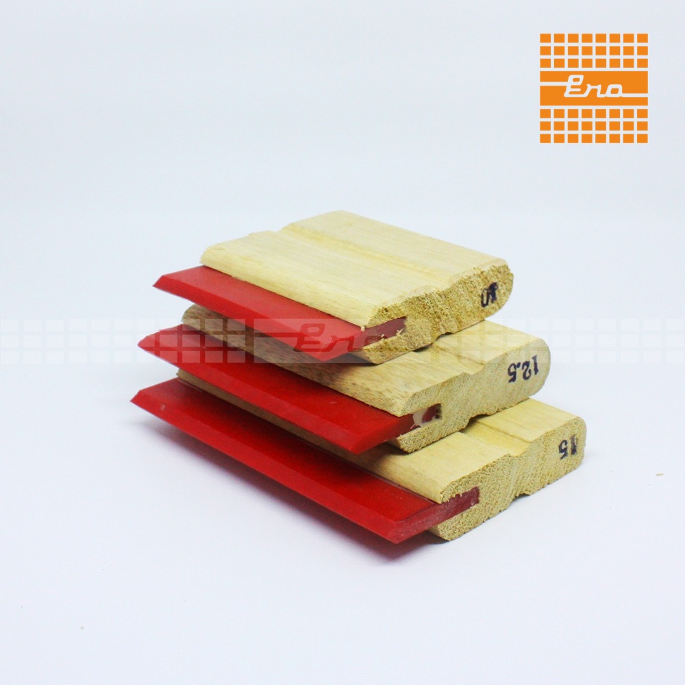 

ALAT SABLON | RAKEL KAYU + KARET "ORTECH" MERAH (WATER BASE) - CM