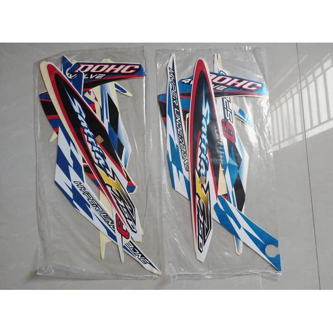 New Stiker Bodi & Lis Body & Striping Satria Fu 2012 Putih Biru Ayo Beli