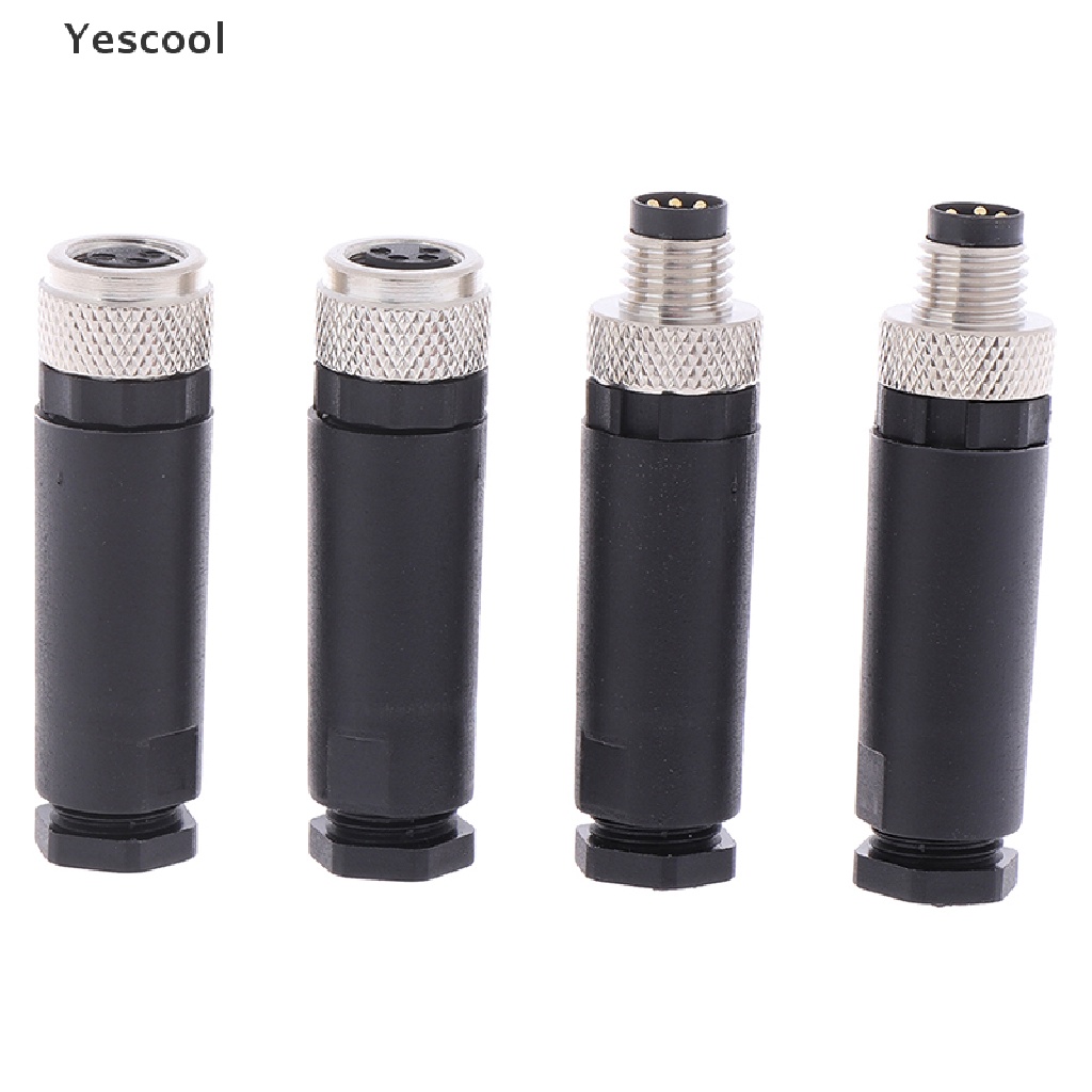 Yescool 1Pc Konektor Sensor M8 3 / 4 Pin Male / Female