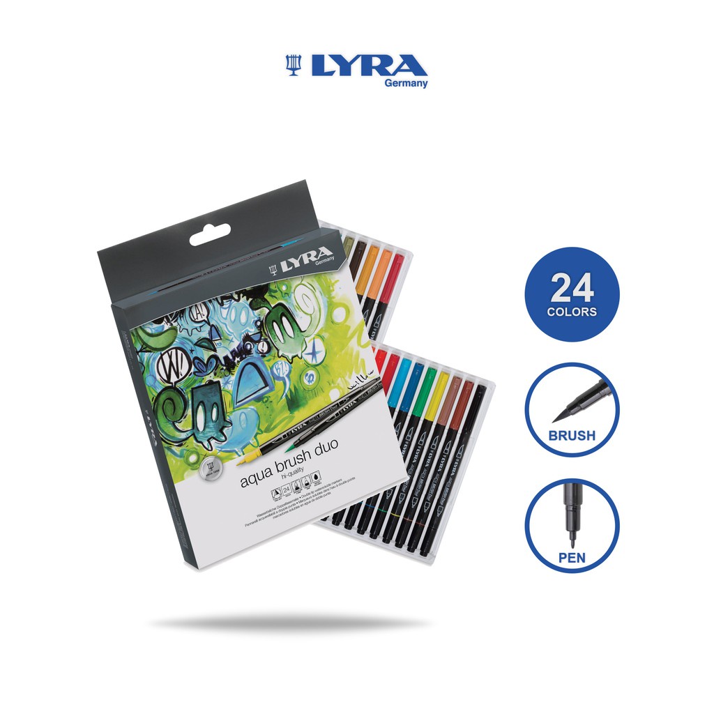

Lyra Aqua Brush Spidol Warna 24 Warna