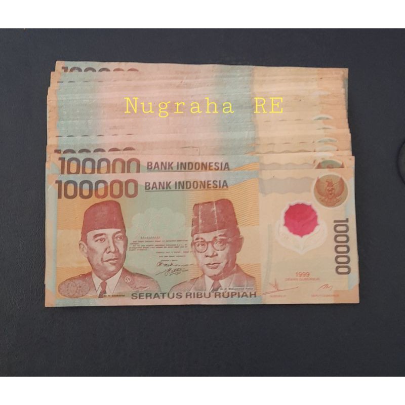 Uang kuno 100000 Rupiah Polimer 1999