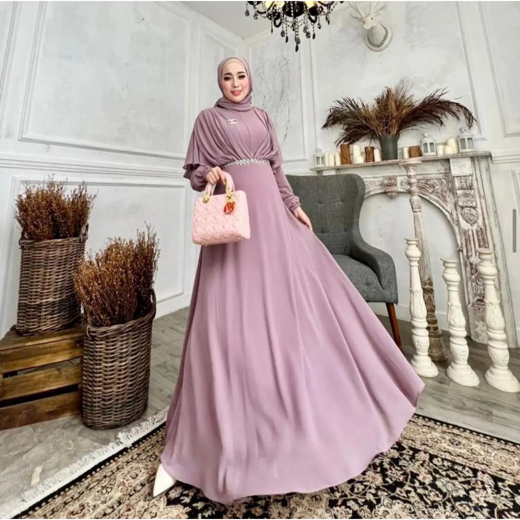 LUMINA DRESS | GAMIS BAHAN CERUTY || SIZE LENGKAP | READY JUMBO