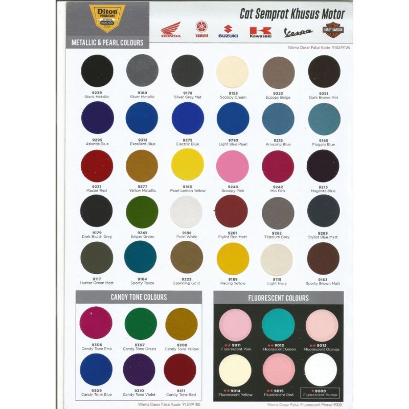 DITON PREMIUM / CLEAR SEMI DOFF 9129 / CAT SEMPROT WARNA STANDAR SOLID COLORS