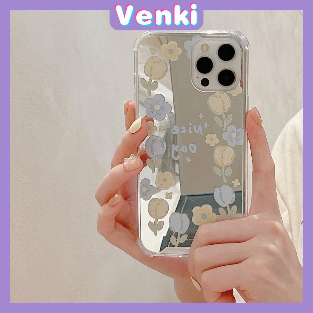 iPhone Case Acrylic Mirror Airbag Shockproof Protection Camera Oil Painting Flowers Tulip Compatible with iPhone 11 iPhone 13 Pro Max iPhone 12 Pro Max iPhone 7 Plus iPhone xr