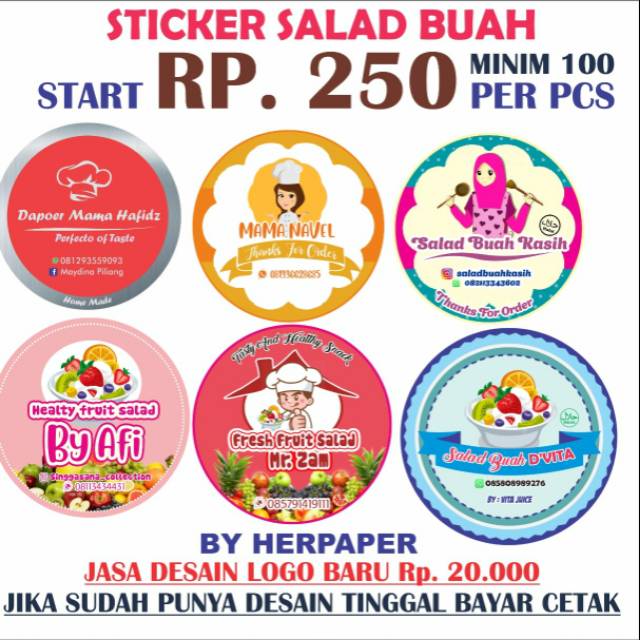 Sticker Salad Buah Stiker Salad Sticker Salad Homemade Sticker Makanan Sticker Logo Shopee Indonesia