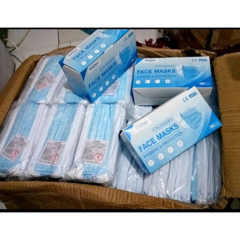 masker 3 ply disposable biru