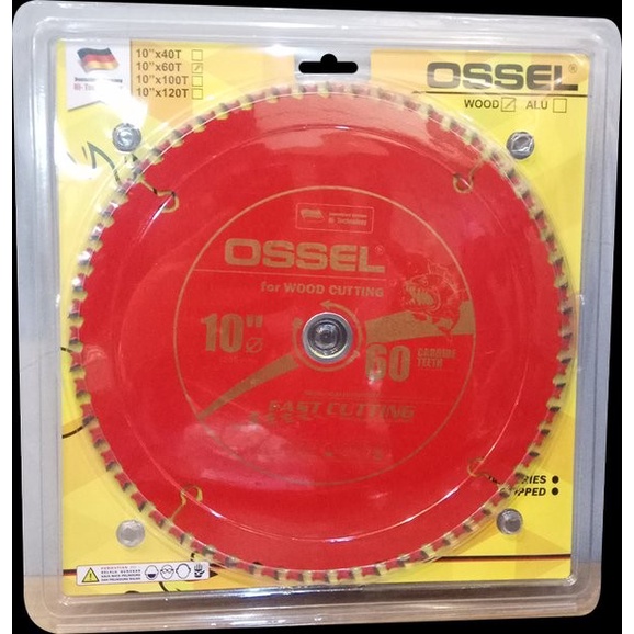 OSSEL MATA GERGAJI POTONG KAYU CIRCULAR SAW MODEL TANDUK 10" X 60T