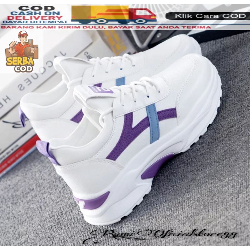 TmO - 8.8 Sale Sepatu wanita fashion sneakers korea style F.S/sepatu sneakers tali kekinian bisa Cod termurah