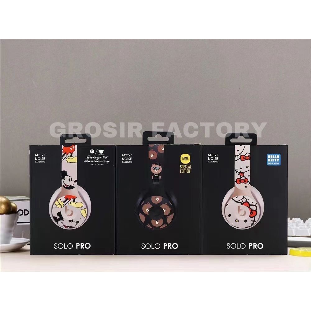 Headset Bluetooth Limited Edition Hello Kitty Brown Line Headphone Wireless Solo Pro Karakter