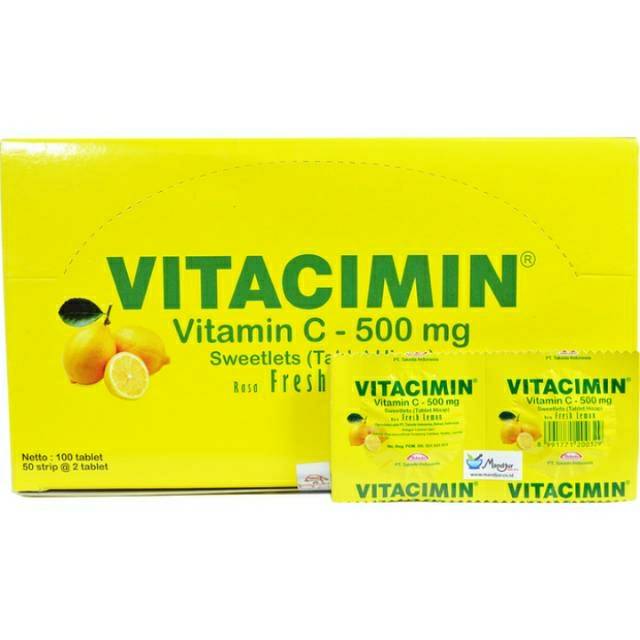 Vitacimin Vitamin C 500mg Tablet Hisap Per Box 50strip 2tablet Indonesia