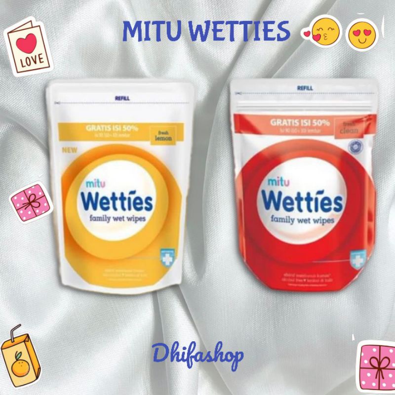 MITU wetties tisu basah reffil 90 sheet antibacterial