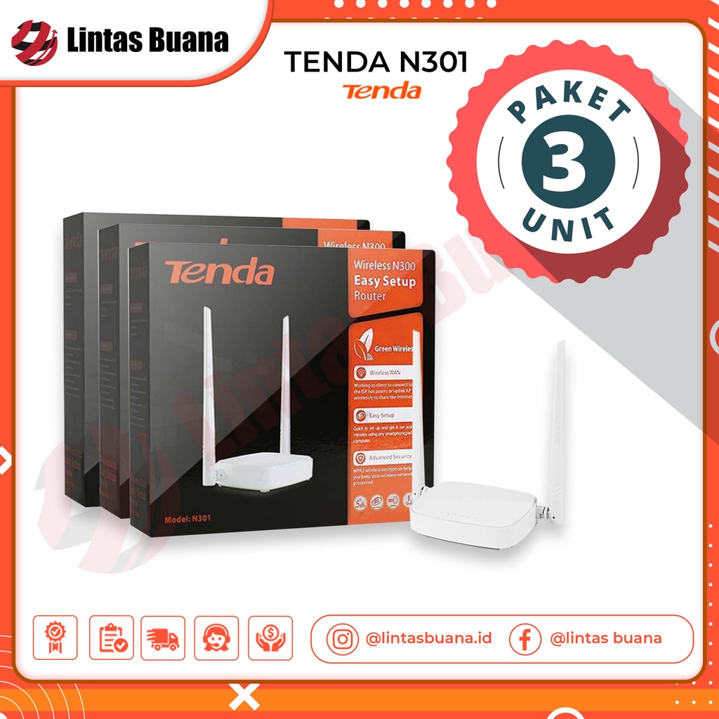 Tenda N301 Paket 3 Unit