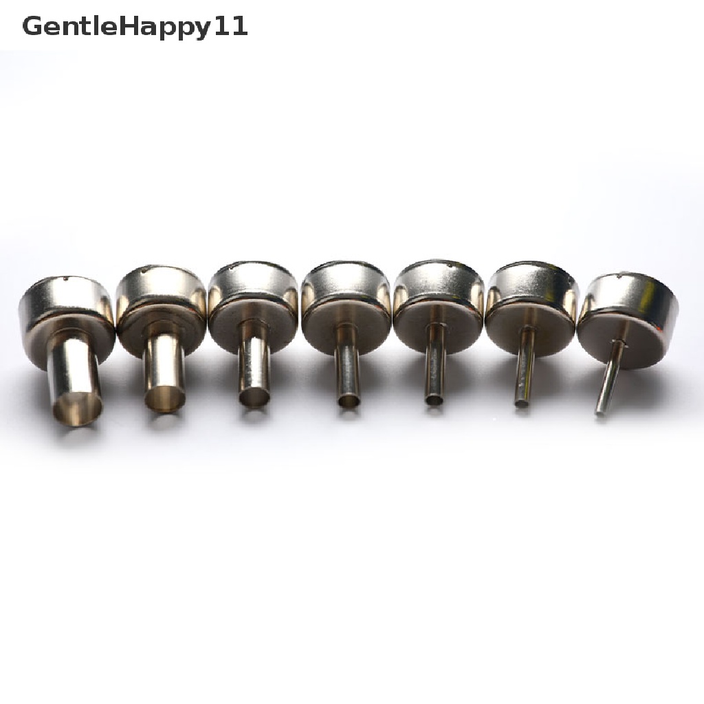 Gentlehappy 7pcs / Set Nozzle Pistol Panas Bahan Stainless Steel Ukuran 3-12mm