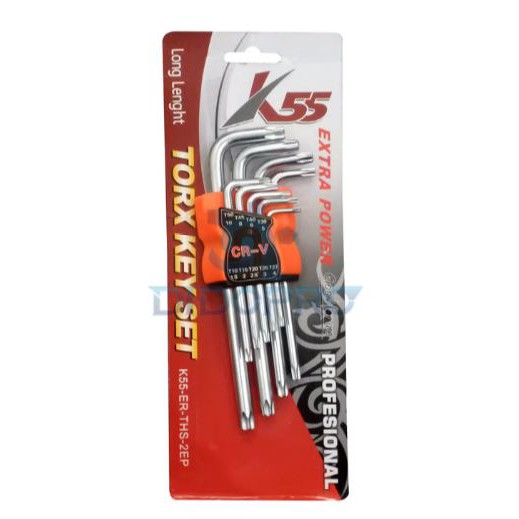 K55 Kunci L Set - Hex Key Set 9pcs Cr-V